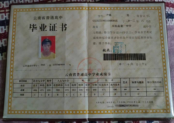 云南省高中毕业证编号详解：位置、规则与填写