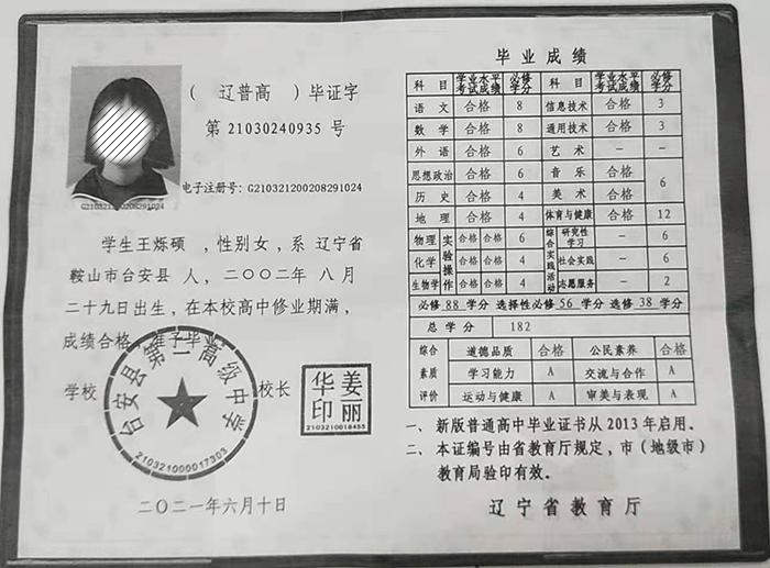 辽宁省高中毕业证学分多少是满分呢