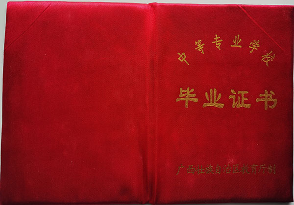 广西电子技工学校毕业证封皮