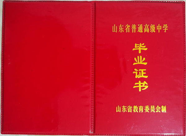 泰安市2000年高中毕业证样本及图片参数