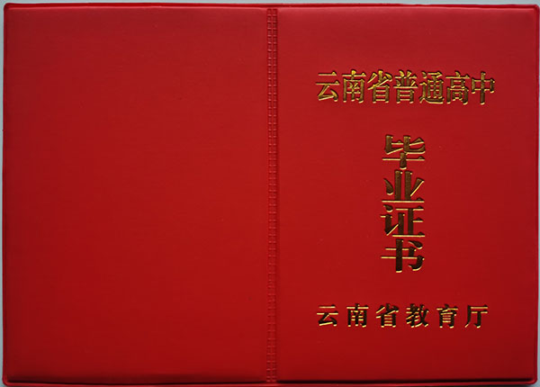 南涧县2008年高中毕业证封皮