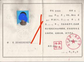 濮阳市高中毕业证样本图片/模板与学号查询