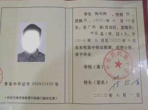 广西崇左2008年高中毕业证图片