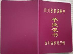广安枣山2001年高中毕业证样本及图片