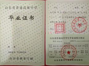 山东省2008年高中毕业证图片