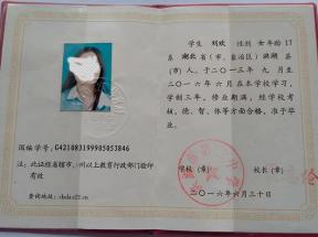 湖北省高中毕业证样本、图片及遗失补办