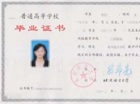 1995年大专毕业证样本及图片