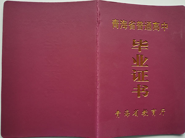 青海省2003年高中毕业证封皮