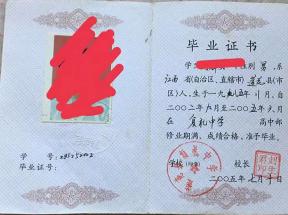 临川2002年高中毕业证图片：样式、编码、补办