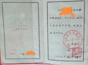 汤原县1995年高中毕业证样本—附样式、编号规则、查询与补办指南